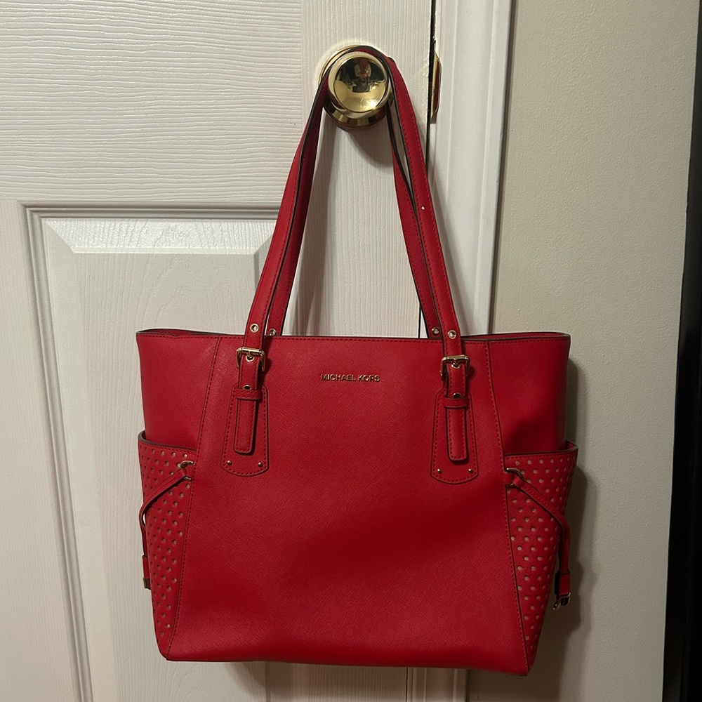 Michael Kors Red Tote Bag and Wallet